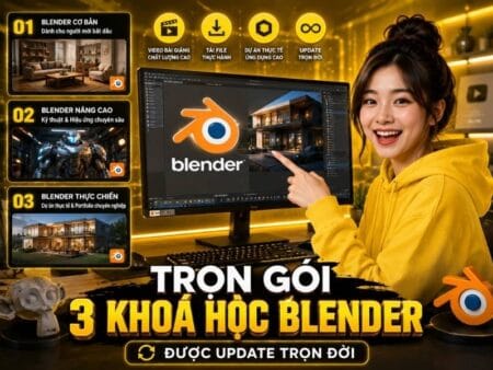 trọn gói 3 khoá học blender đầy đủ và mới nhất 2027